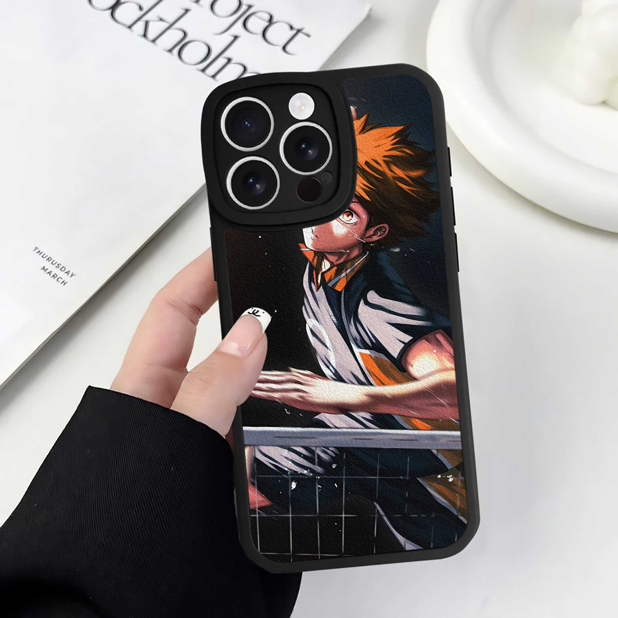 （画像用） ハイキュー!! Haikyu!! 【iPhone 16シリーズ対応】シリコンスマホケース（レザー調） 材質：シリコン